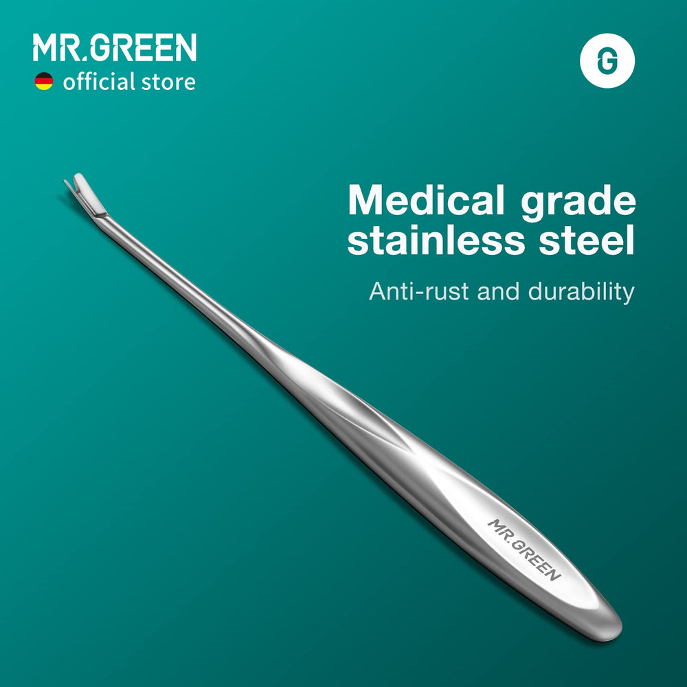 MR.GREEN Cuticle Pusher stainless steel body delivers rust resistance and durability.