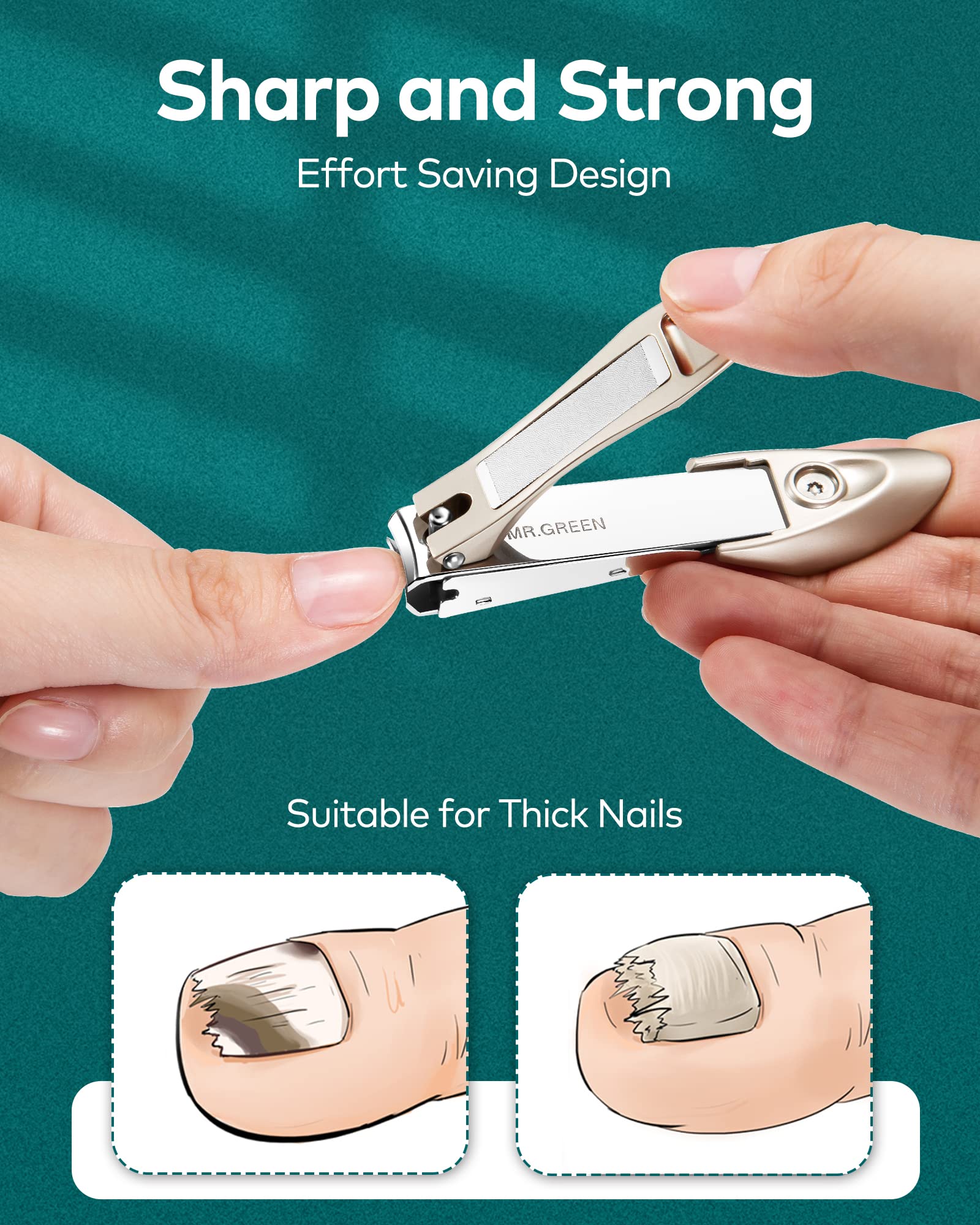 MR.GREEN multi-function care set consolidates nail tools in one.