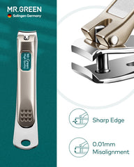 MR.GREEN nail-clipper-blades-closeup showing sharp precision.