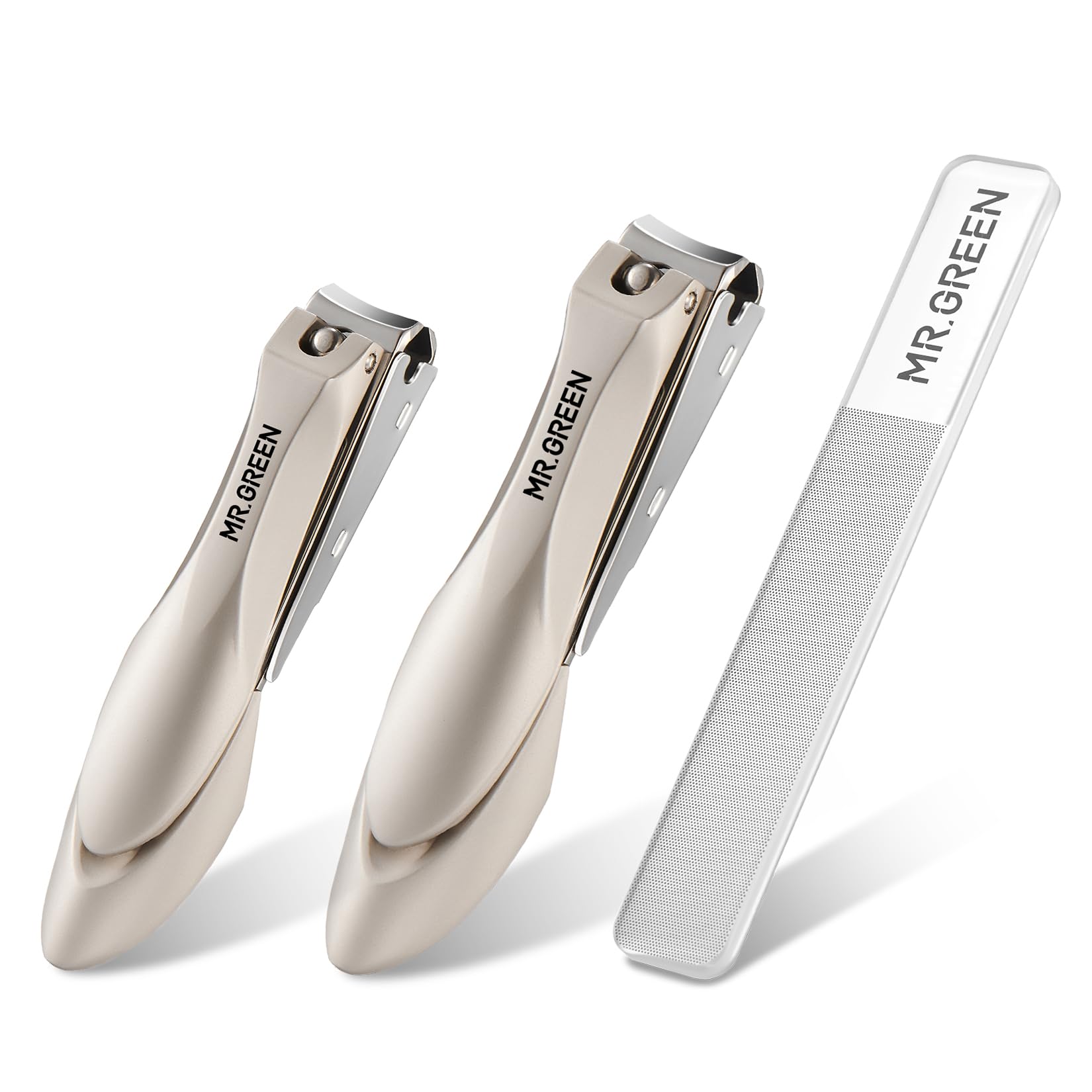 MR.GREEN nail clippers anti-splash function minimizes shavings and mess during trimming