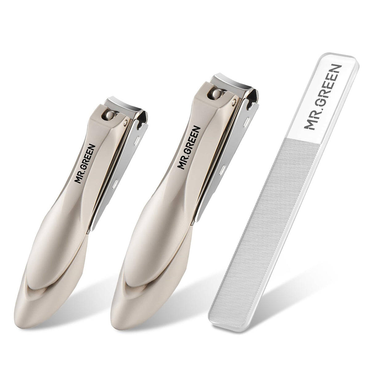 MR.GREEN nail clippers anti-splash function minimizes shavings and mess during trimming