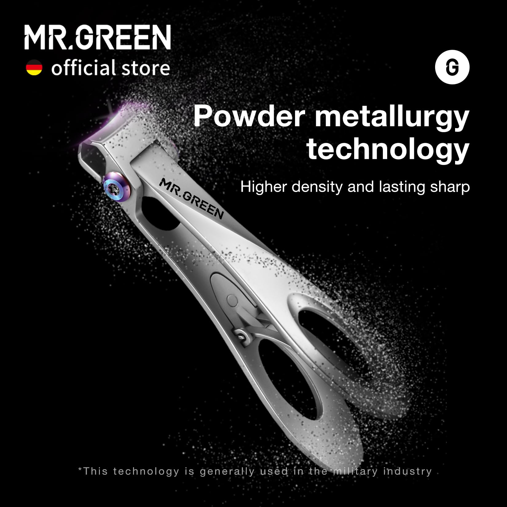 MR.GREEN nail clippers ultra sharp edge handles thick nails smoothly.