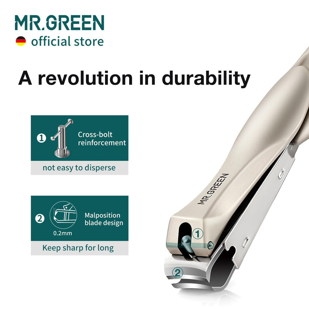 MR.GREEN nail clippers ergonomic handle delivers comfort and precise control