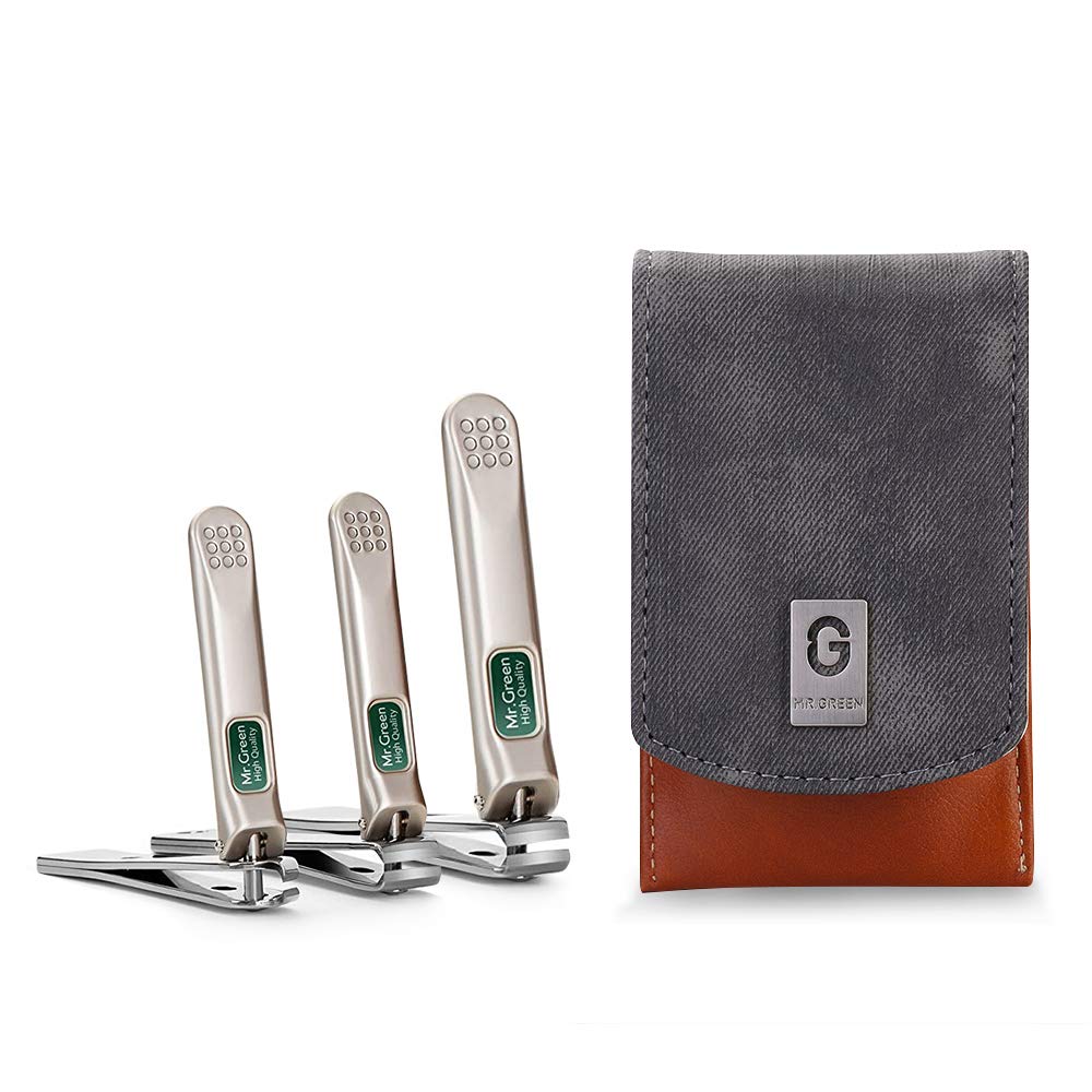 MR.GREEN nail clippers leather case captures portable travel manicure.