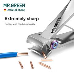 MR.GREEN nail clippers magnetic bar aids one handed handling.