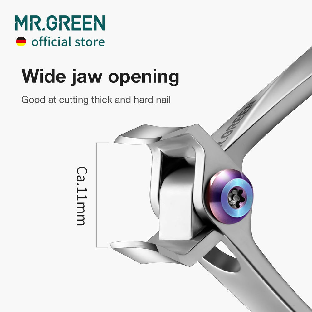 MR.GREEN nail clippers rounded chamfering delivers comfortable smooth manicure.