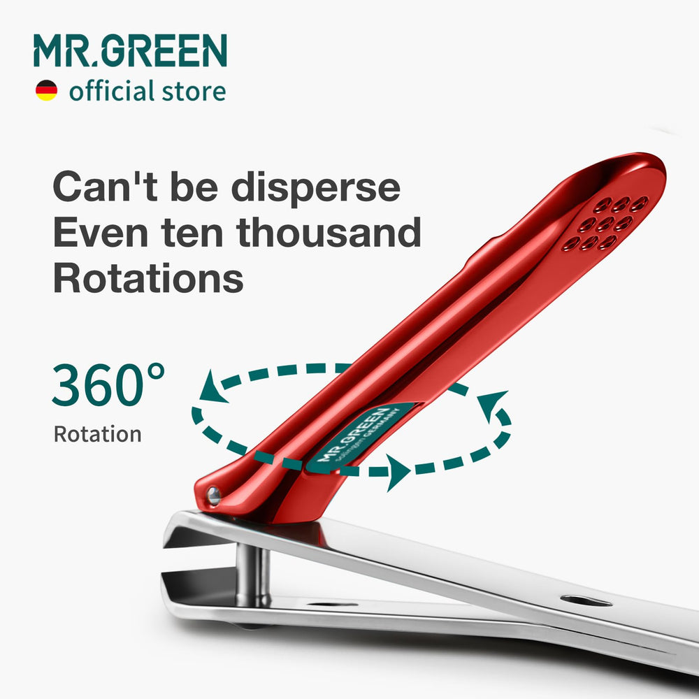MR.GREEN nail clippers set includes glass file for smooth finishing.