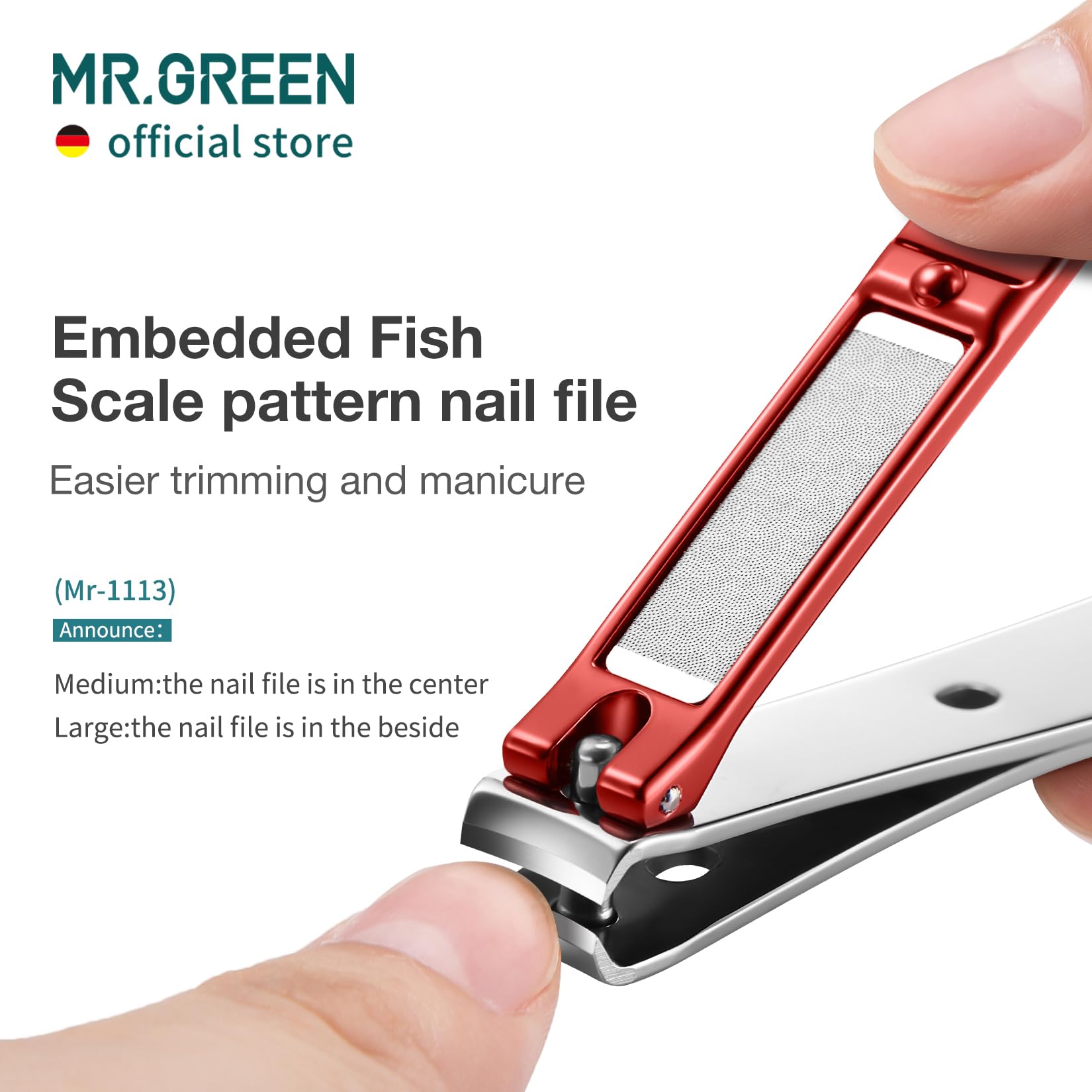 MR.GREEN nail nippers offer Seiko sharpened edge for thick nails.