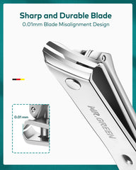 MR.GREEN stainless nail clippers closeup highlights durable anti-rust performance