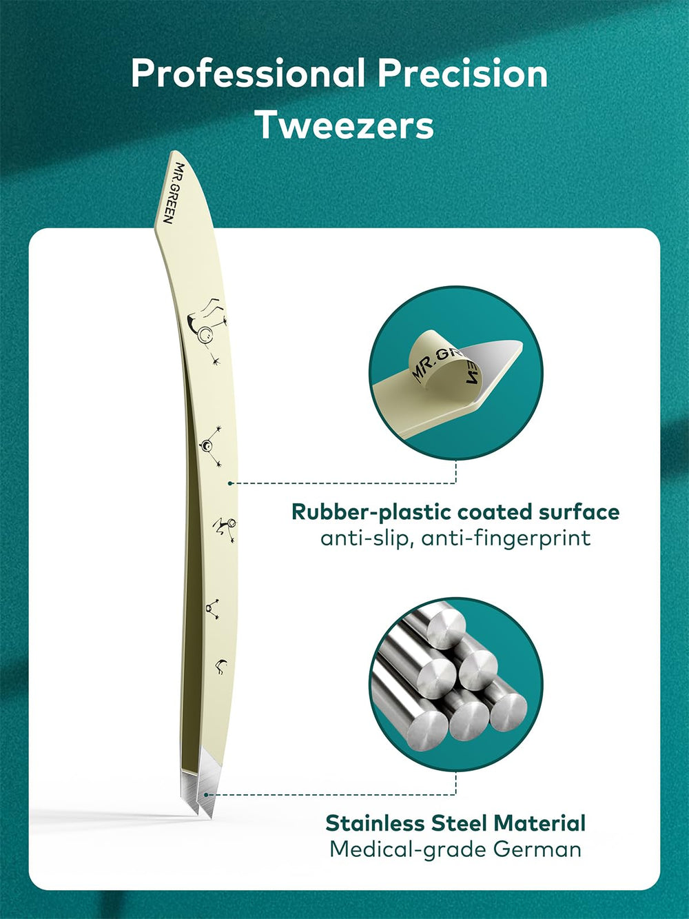 MR.GREEN Tweezers upper lip hair removal with gentle handling.