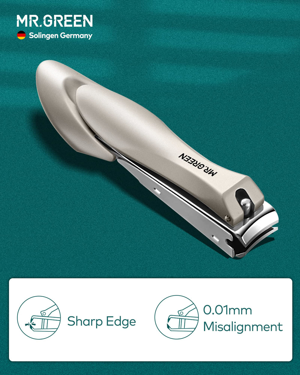 MR.GREEN tweezers for precise nail grooming and debris removal.
