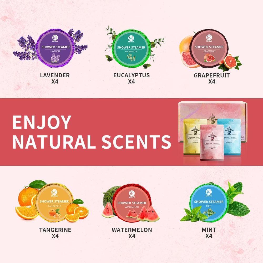 MR MIRYE Grapefruit shower steamers pack for an uplifting morning ritual.