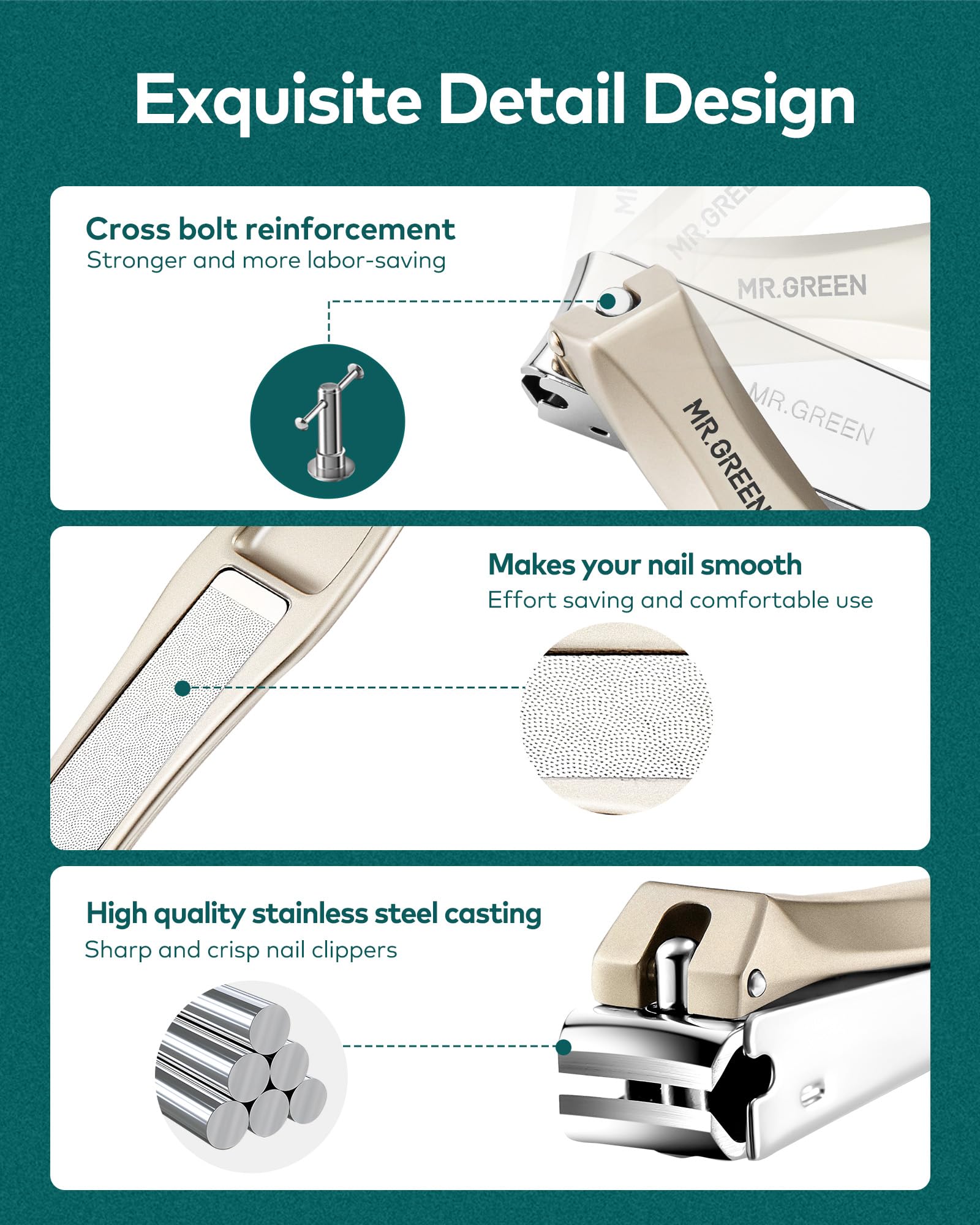 MR.GREEN ergonomic handle offers comfortable, precise grip during clipping.