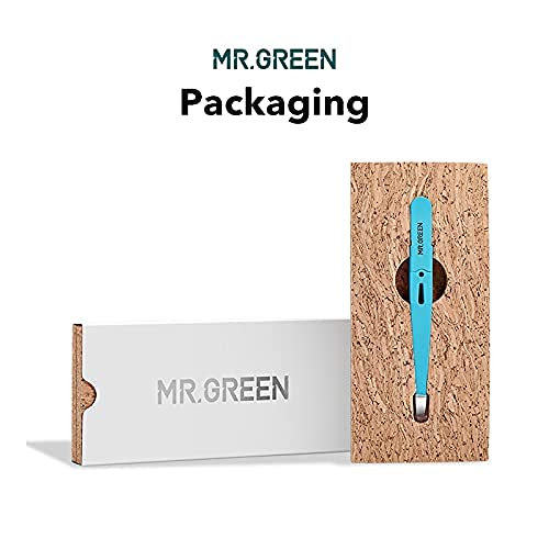 MR.GREEN Eyebrows Tweezers blue ergonomic design with protective cap for safe storage
