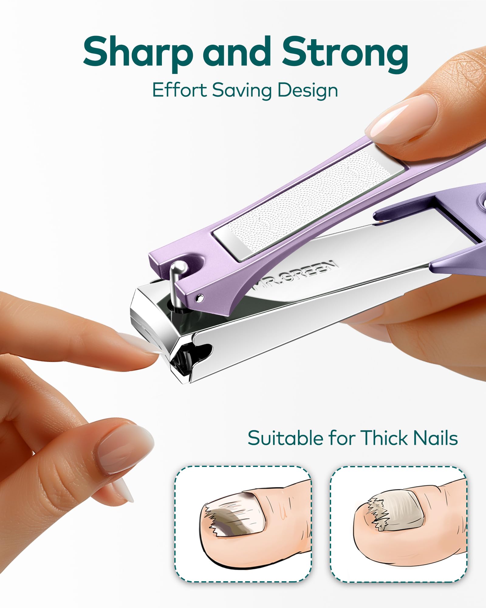 MR.GREEN nail clippers embedded fish-scale nail file smooths edges