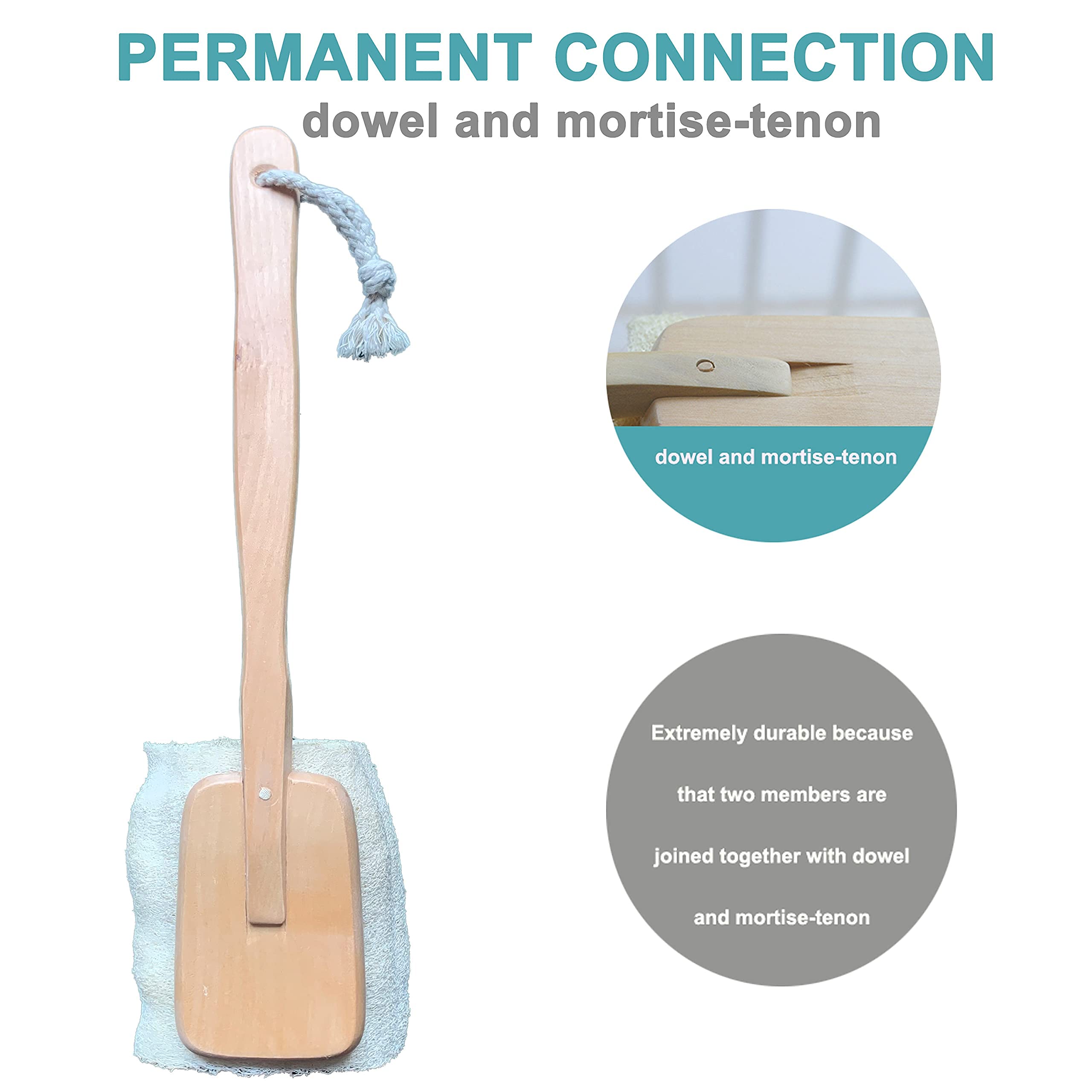 Mr.Cui'shop back scrubber rope allows quick hanging to dry after baths.
