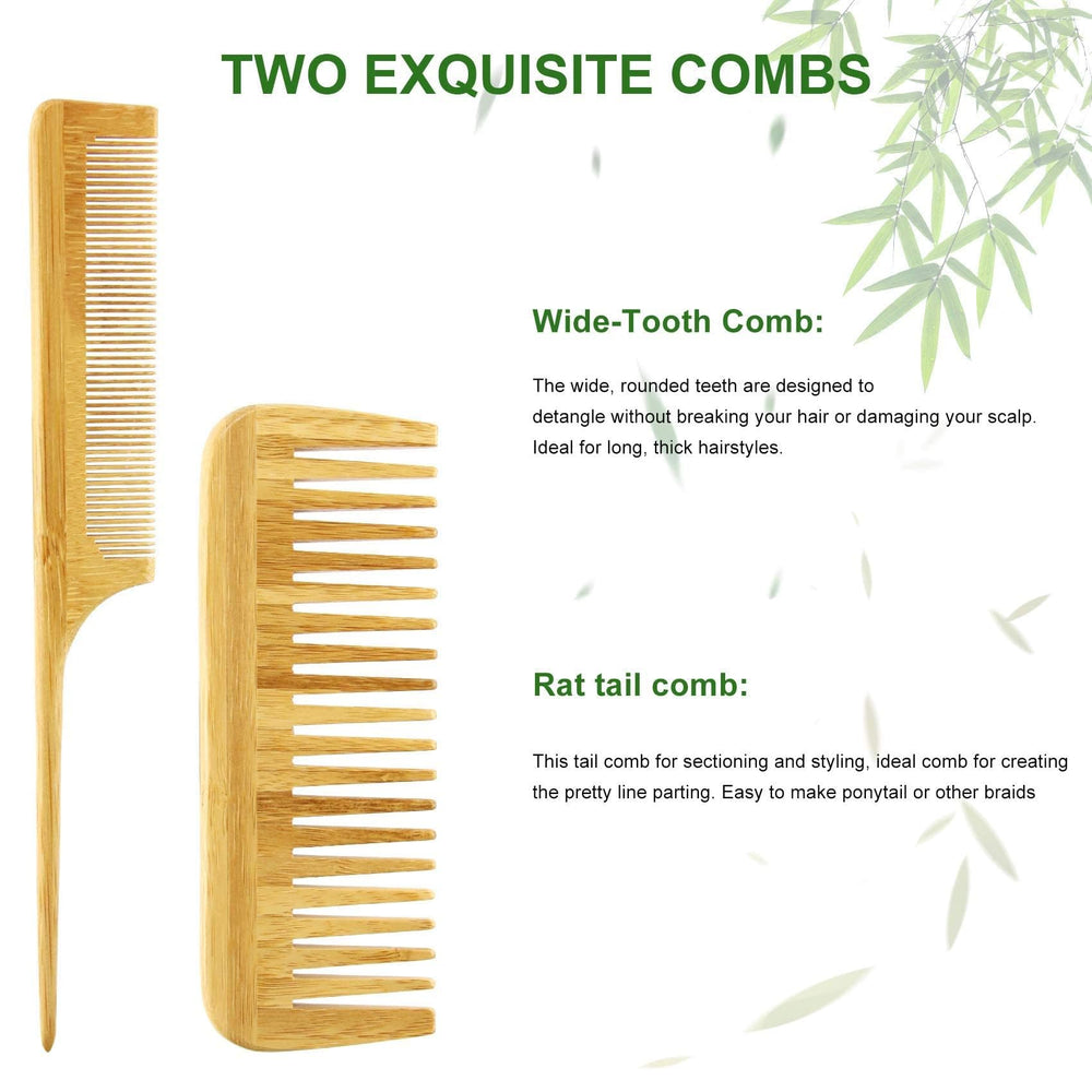 MRD Detangling action highlights gentle bamboo pins gliding through hair