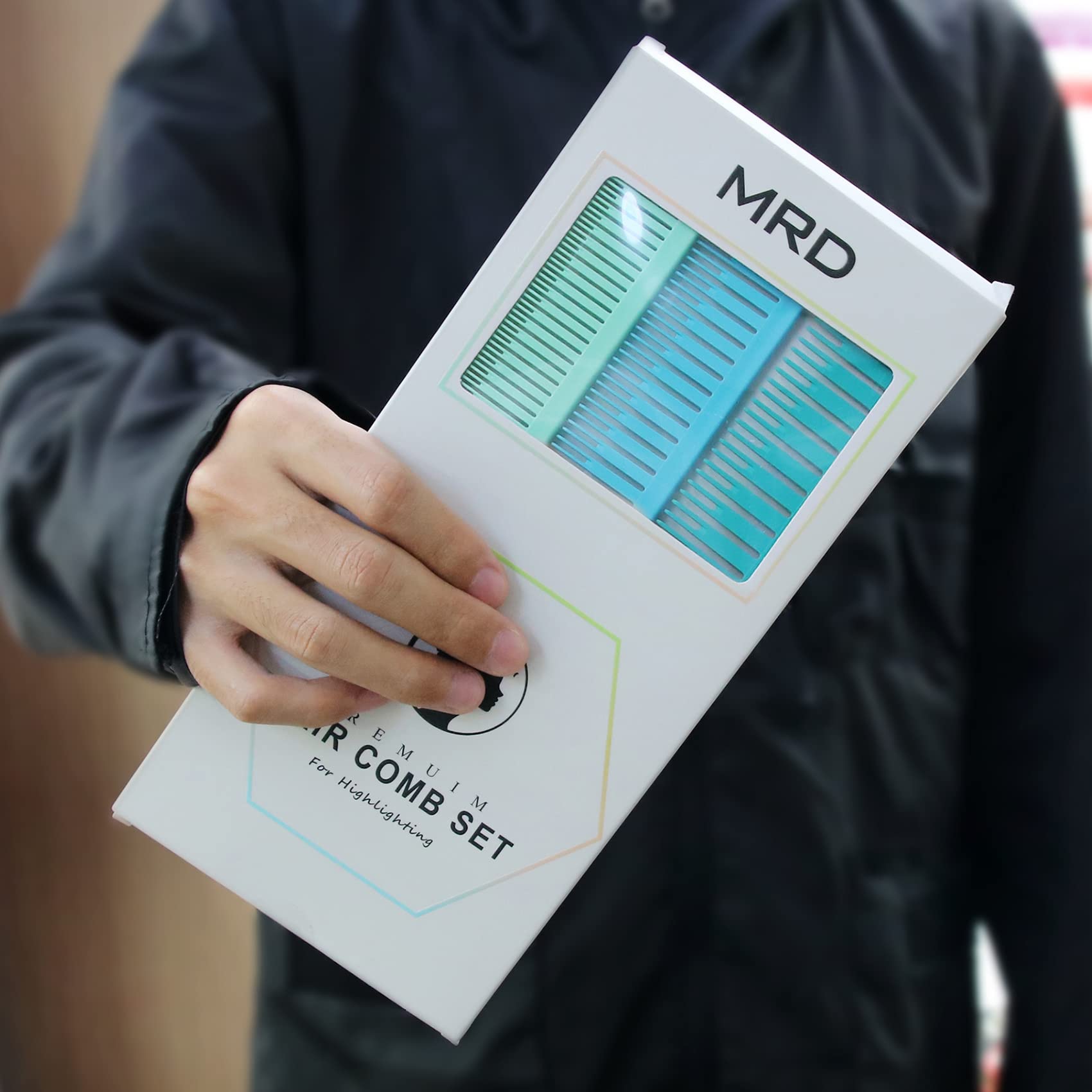 MRD packaging color options blue-green retail display
