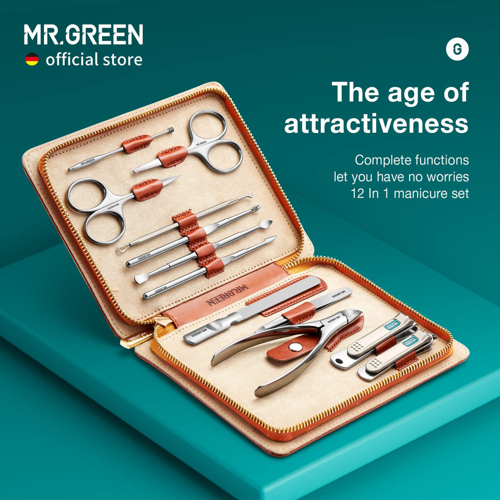 MR.GREEN 12-in-1 nail clippers showcase durable stainless steel blades for sharp, lasting cuts.