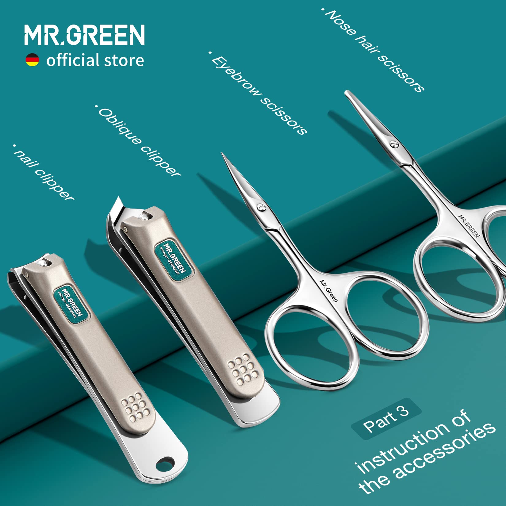 MR.GREEN manicure set in a stylish leather case makes a thoughtful gift.