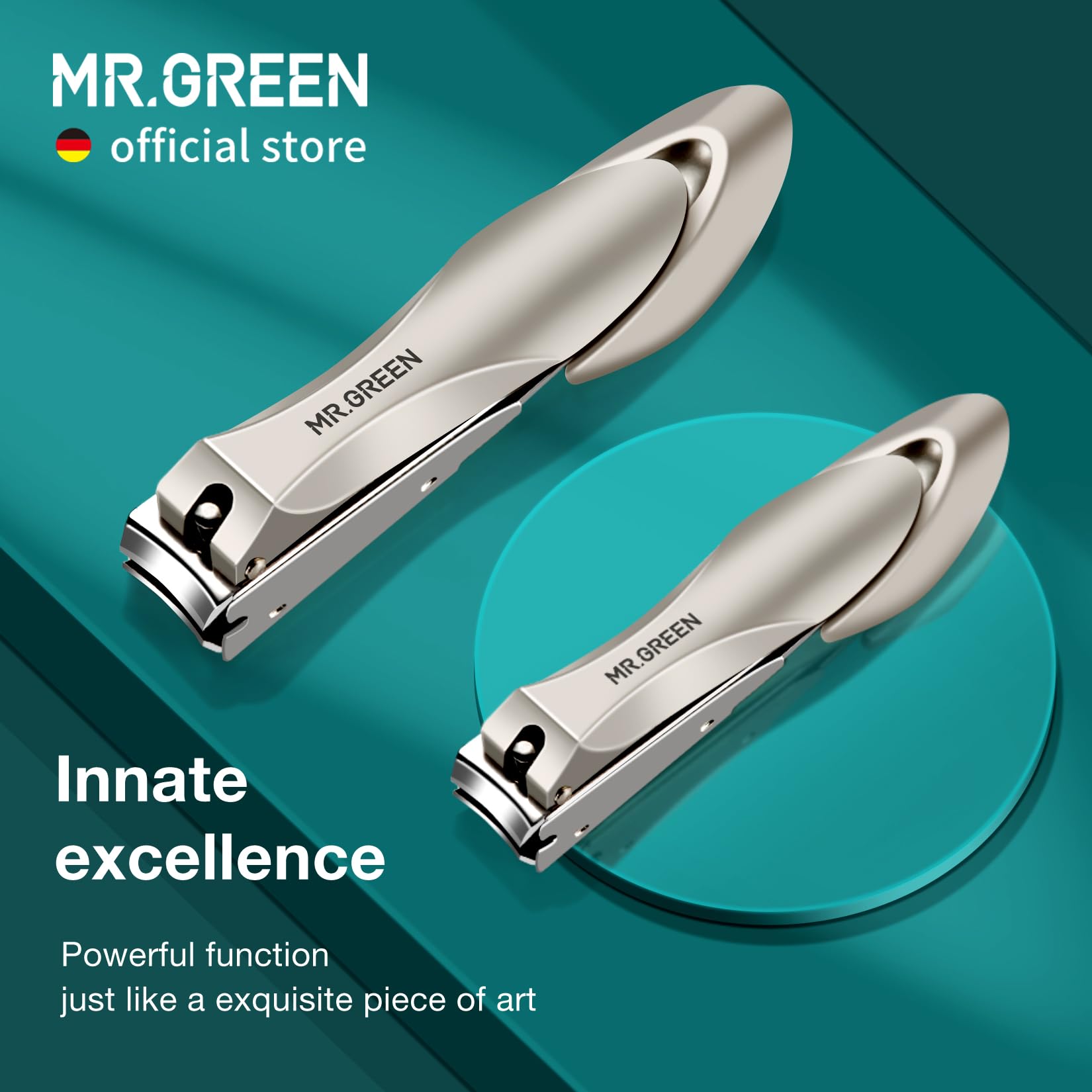 MR.GREEN nail clippers sliding slot cover aids easy cleanup.