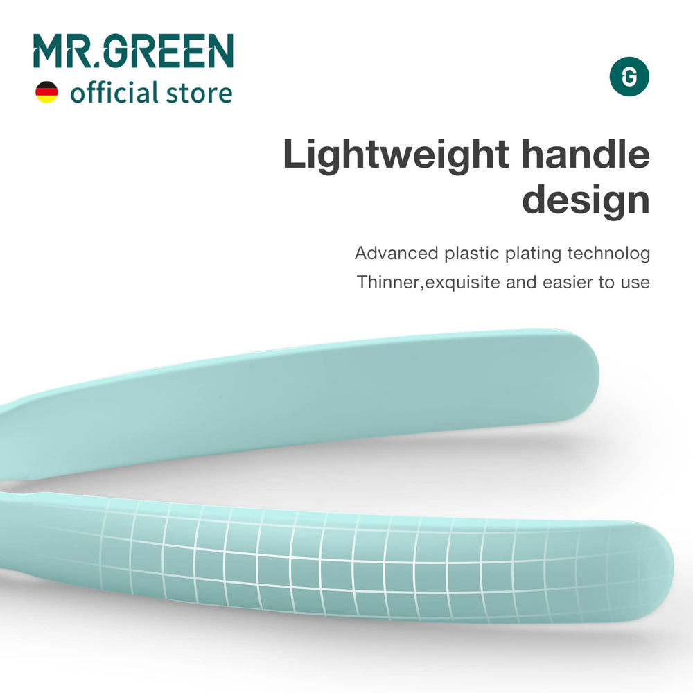MR.GREEN gold-angle curved blades make precision cuts into hard nails easier.