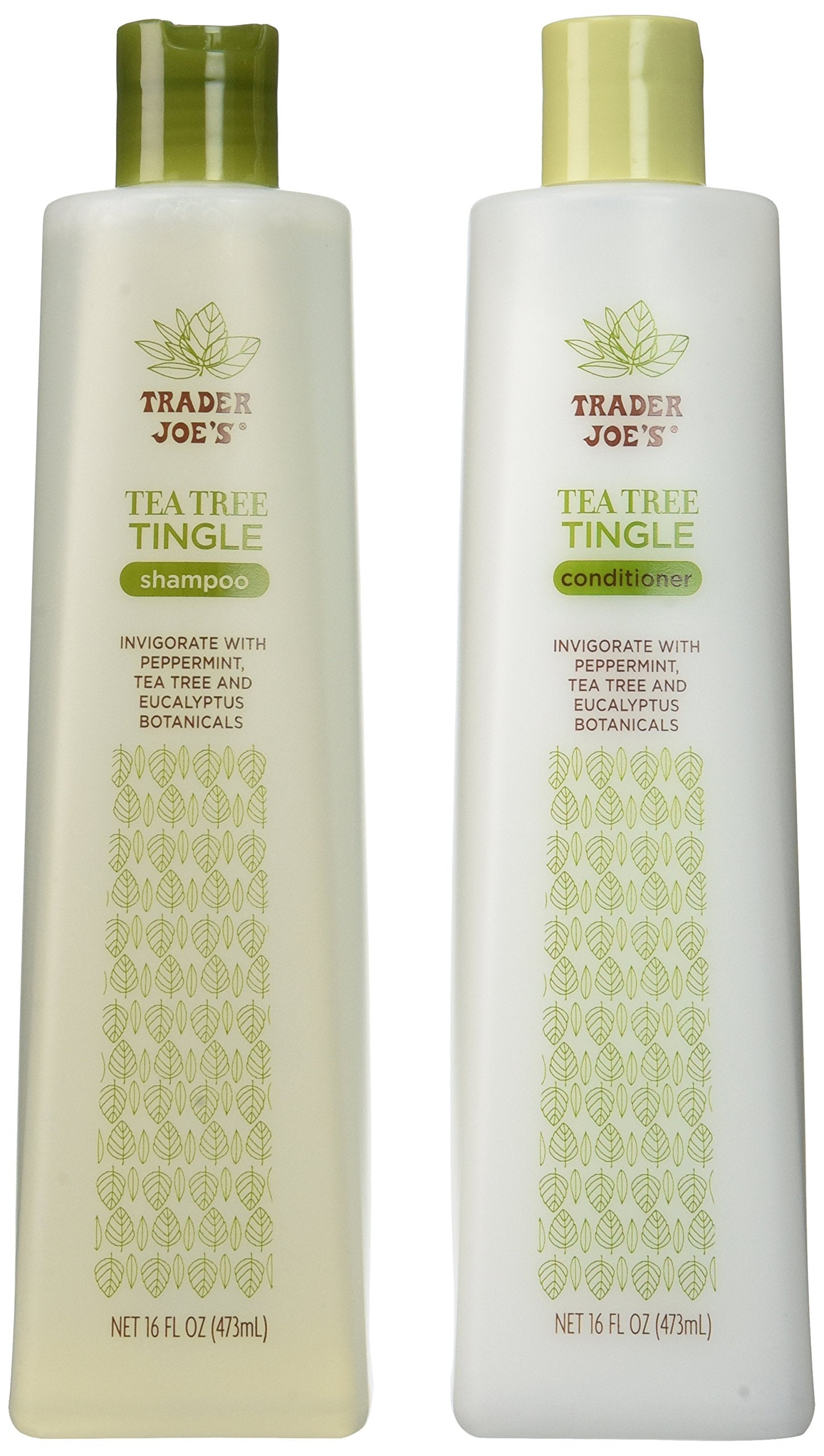 Mroobest Trader Joe's Tea Tree Tingle shampoo bottle — invigorating scalp cleanse with shine.