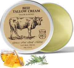 MROUVIK beef-tallow-skin bottle open shows natural ingredients and honey scent for gentle moisture.