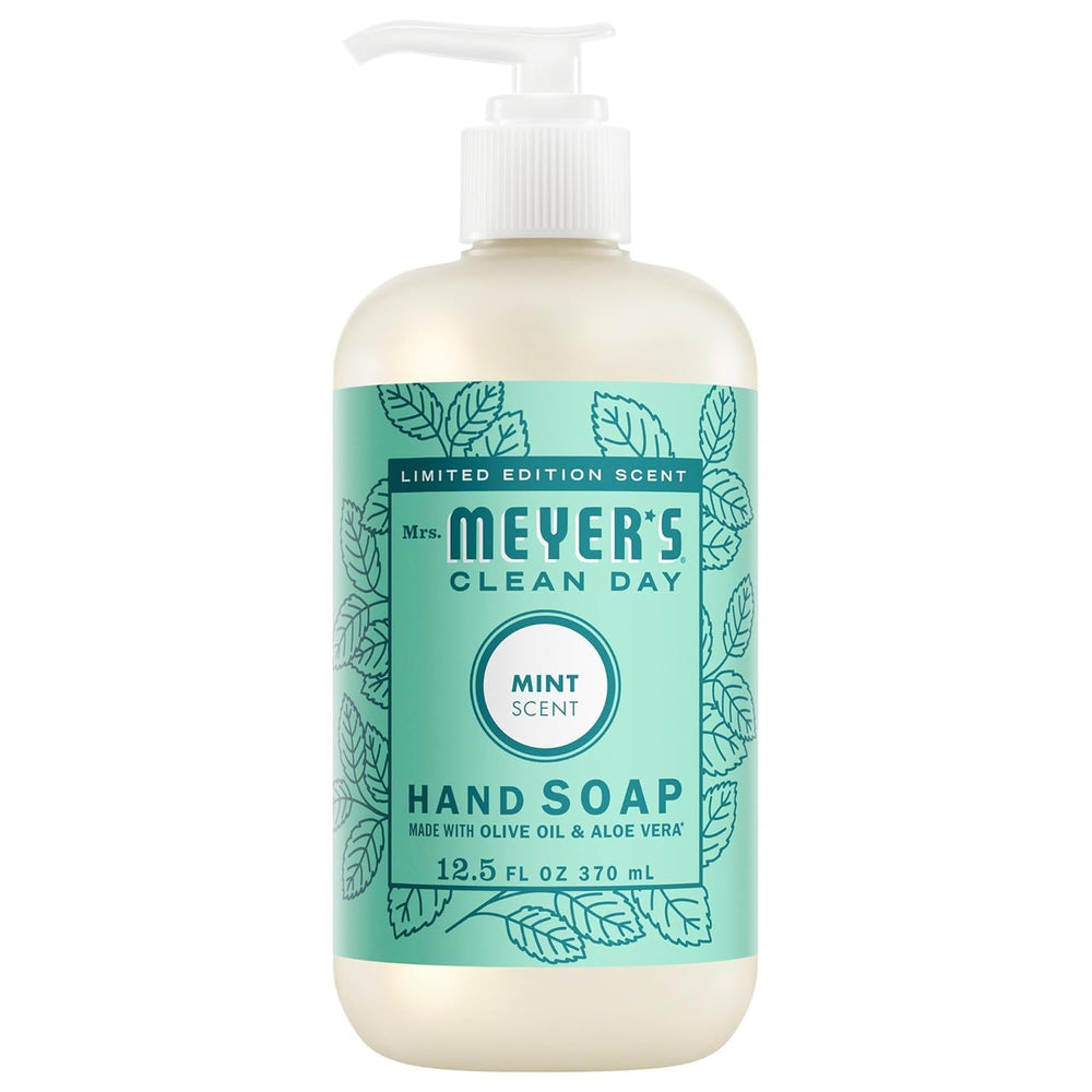 Mrs. Meyer’s Acorn Spice hand soap bottle showing warm nutty notes for autumn comfort