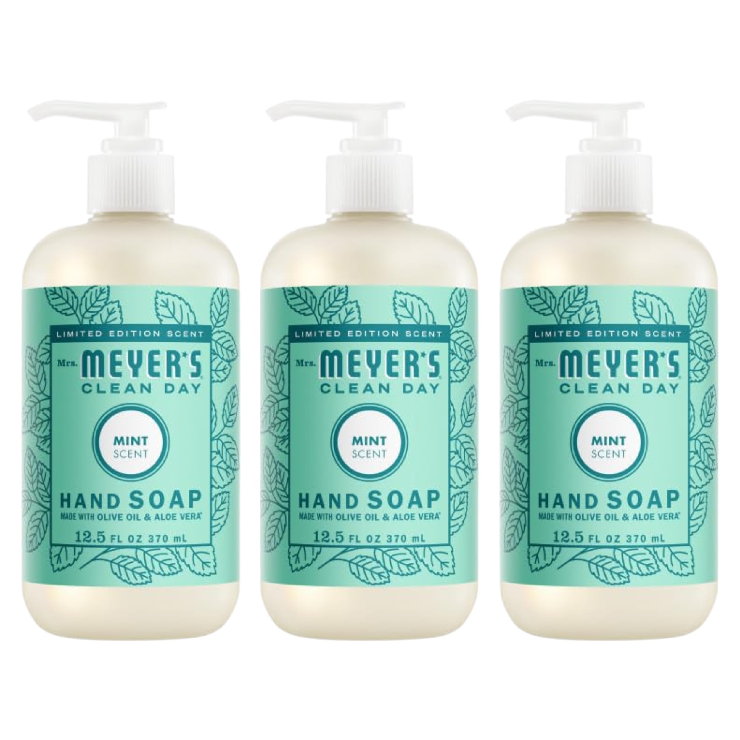 Mrs. Meyer’s Apple Cider hand soap bottle with crisp aroma for refreshed hands