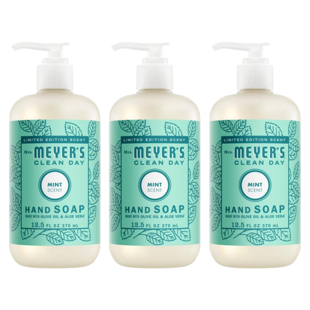 Mrs. Meyer’s Apple Cider hand soap bottle with crisp aroma for refreshed hands