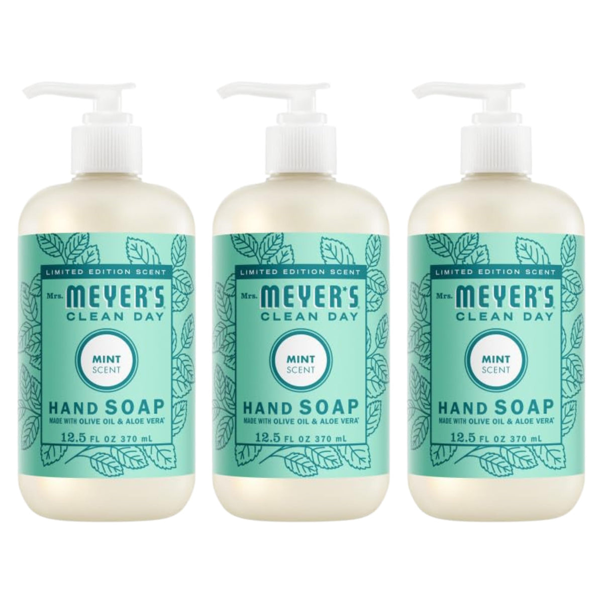 Mrs. Meyer’s Apple Cider hand soap bottle with crisp aroma for refreshed hands
