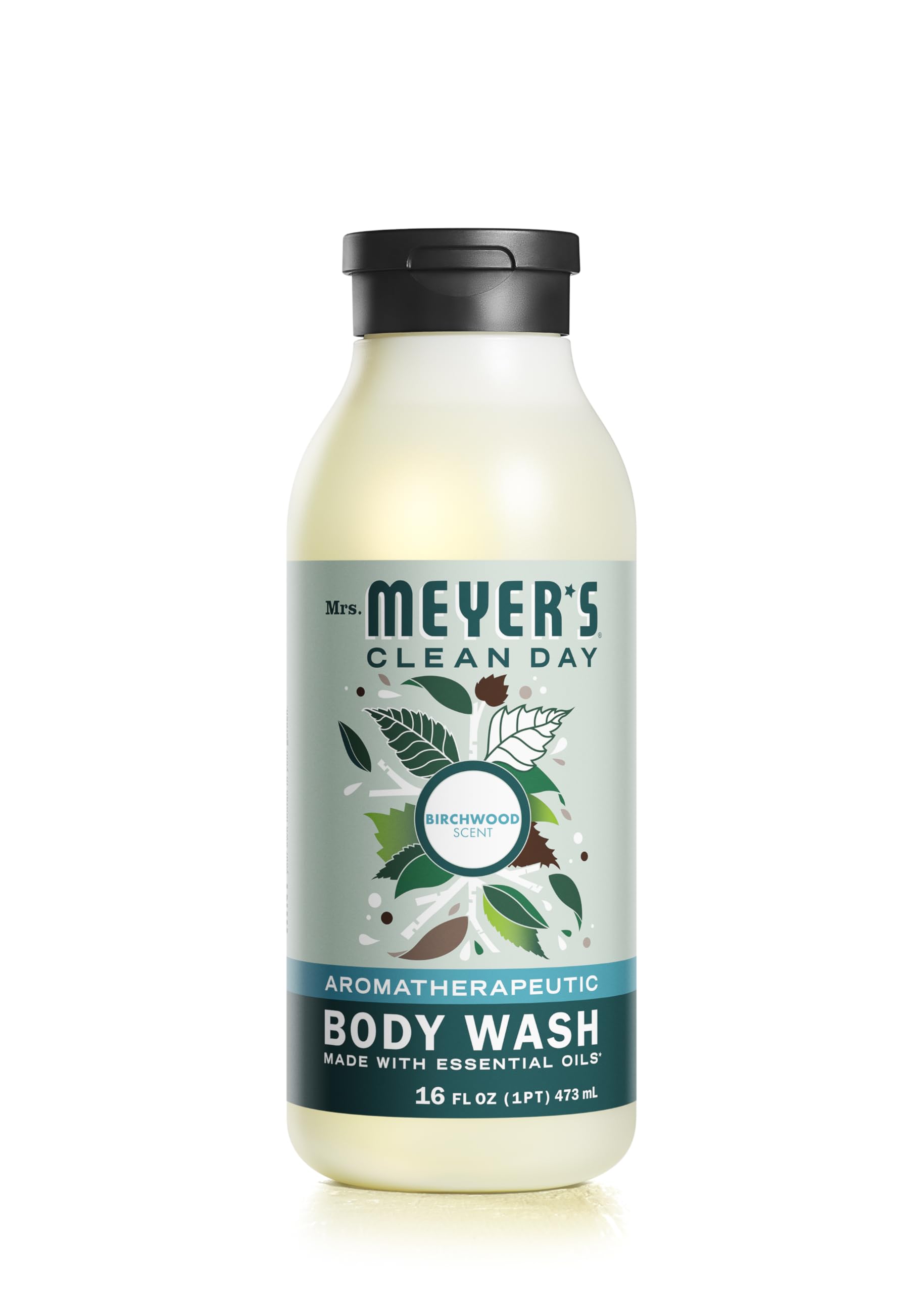 Mrs. Meyer's Birch Wood Body Wash bottle with forest-inspired moisturizing cleanse