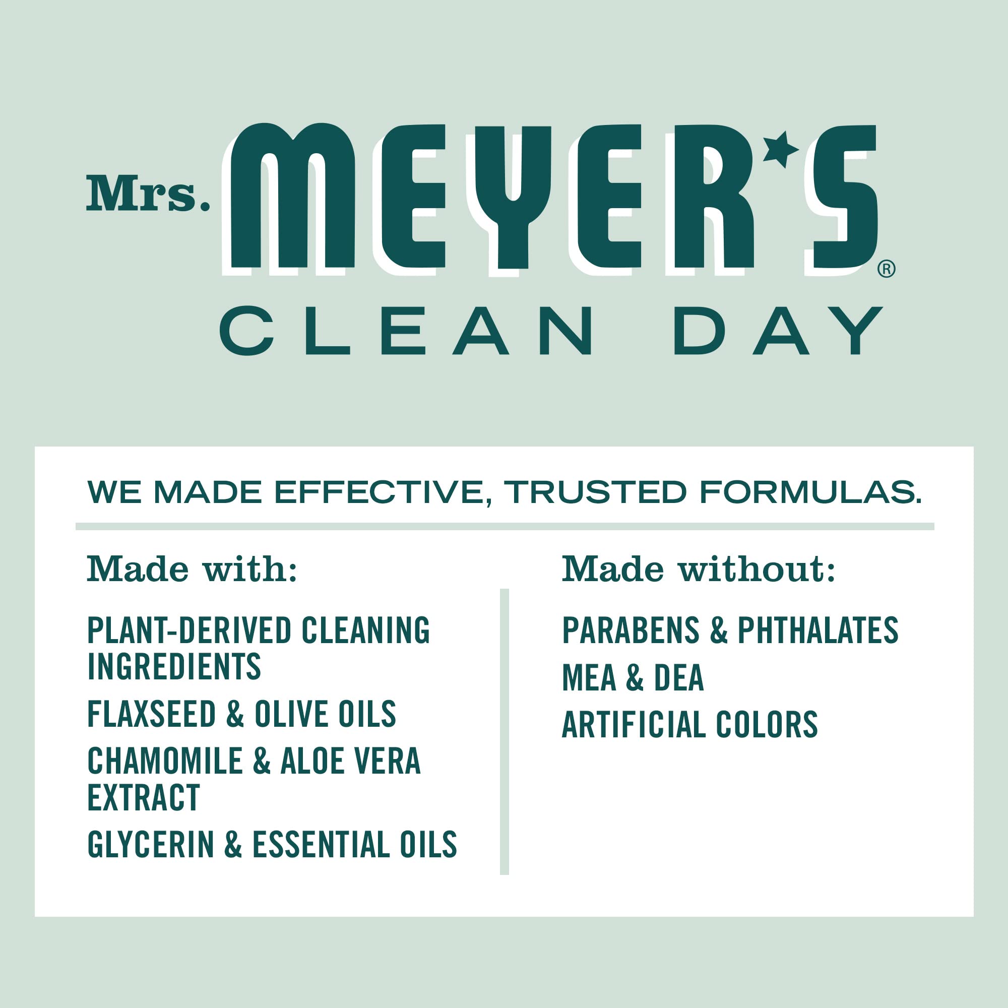 Mrs. Meyer's Birch Wood label emphasizes dermatologist-tested, cruelty-free formula