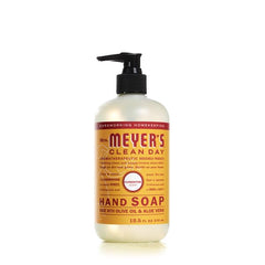 Mrs. Meyer's Clean Day Basil hand soap bottle delivers uplifting crisp scent for daily handwashing