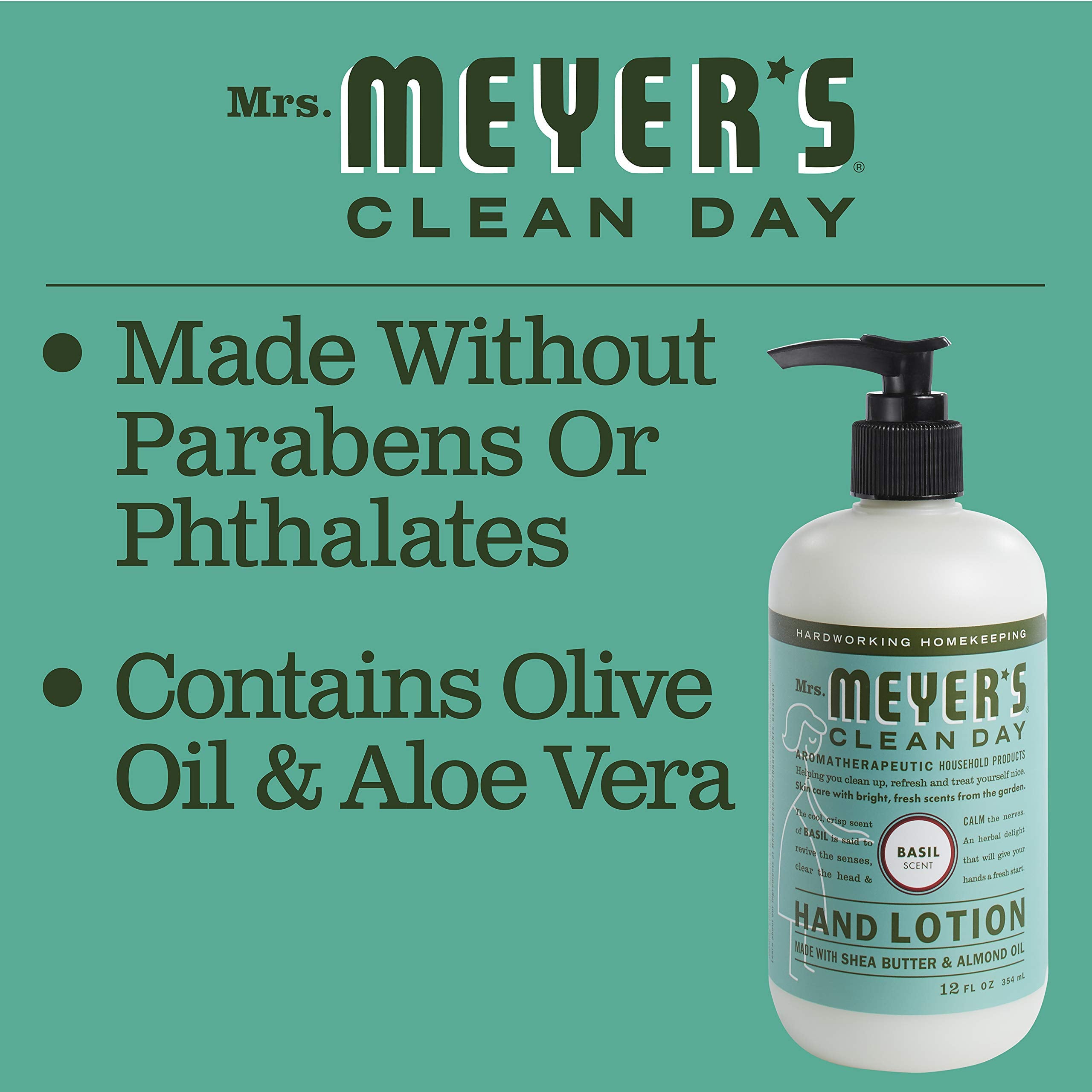 Cruelty-free Leaping Bunny logo on Mrs. Meyer's Basil product packaging