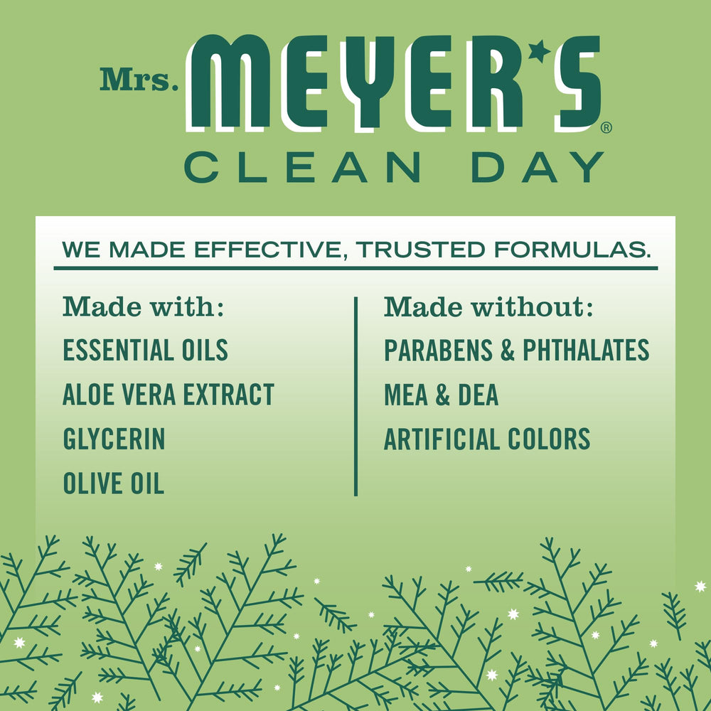 Shea butter in Mrs. Meyer's Clean Day lotion for softening hands.