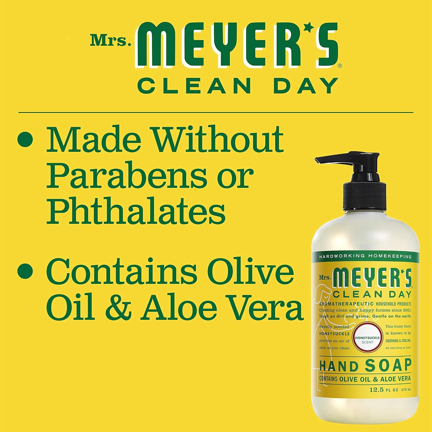 Mrs. Meyer's Clean Day biodegradable formula supports eco-friendly hand washing.