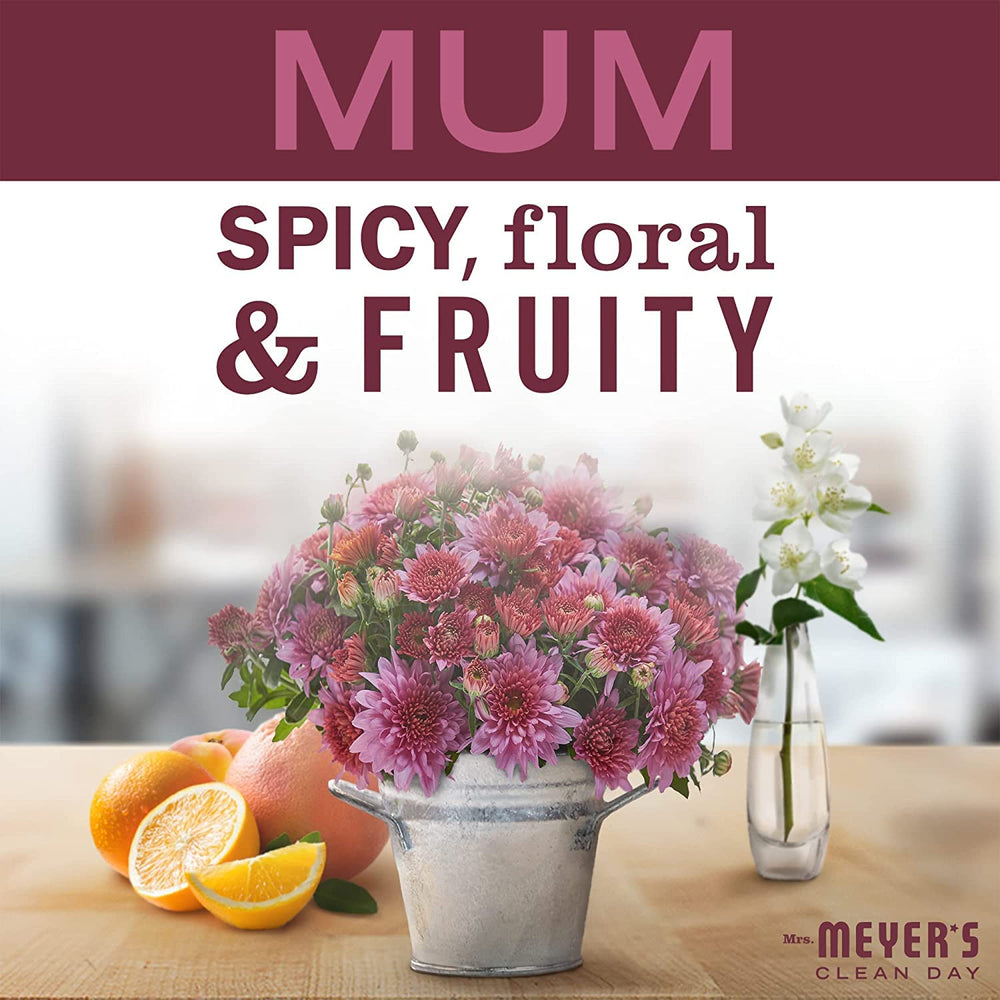 Mrs. Meyer's Clean Day Mum hand soap foam shown with rich lather for gentle cleansing