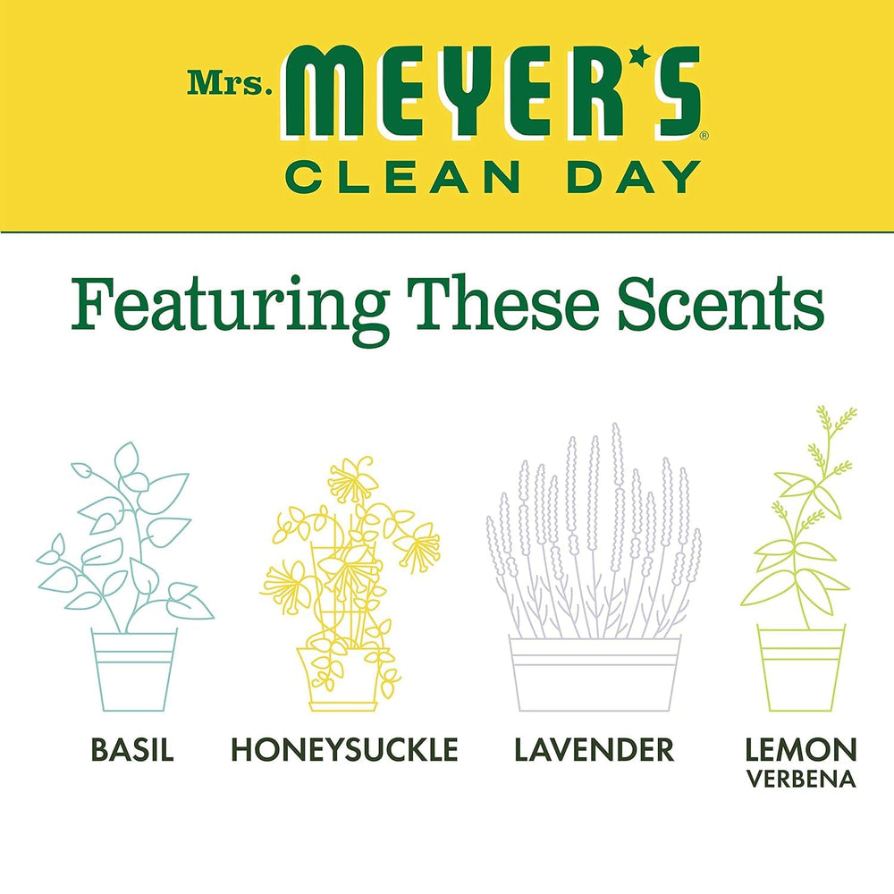 Packaging showcases Mrs. Meyer's Clean Day Hand Soap 12.5 oz six-pack.
