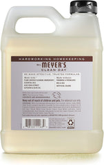 Mrs. Meyer's Clean Day Hand Soap Refill Lavender Basil label closeup shows ingredient details