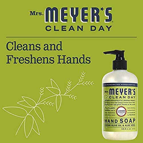 Mrs. Meyer's Clean Day Hand Soap scent varieties displayed.