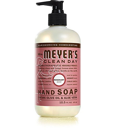 Mrs. Meyer's Honeysuckle Hand Soap bottle with delicate floral aroma and gentle moisture