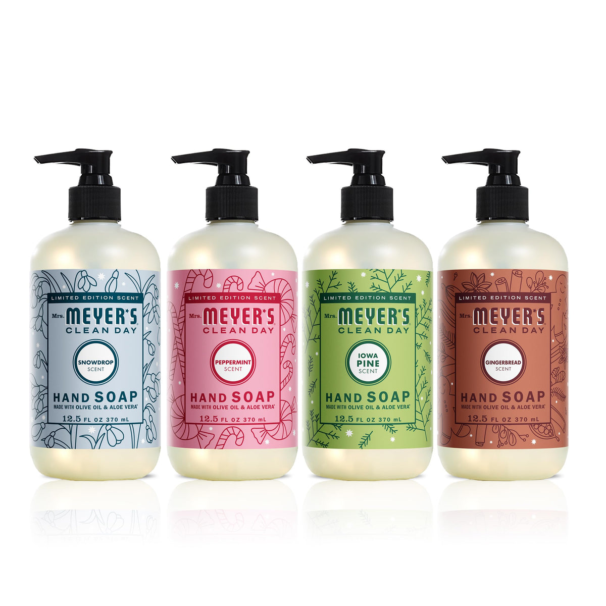 Mrs. Meyer's Clean Day Holiday Peppermint bottle adds festive aroma with gentle cleansing.
