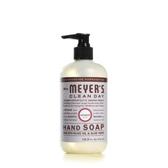 Mrs. Meyer's Clean Day Lavender hand soap bottle features floral fragrance for a calming wash