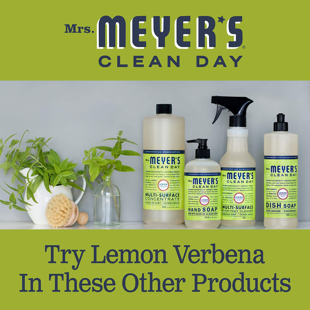 Three-pack packaging of Mrs. Meyer's Lemon Verbena for convenience