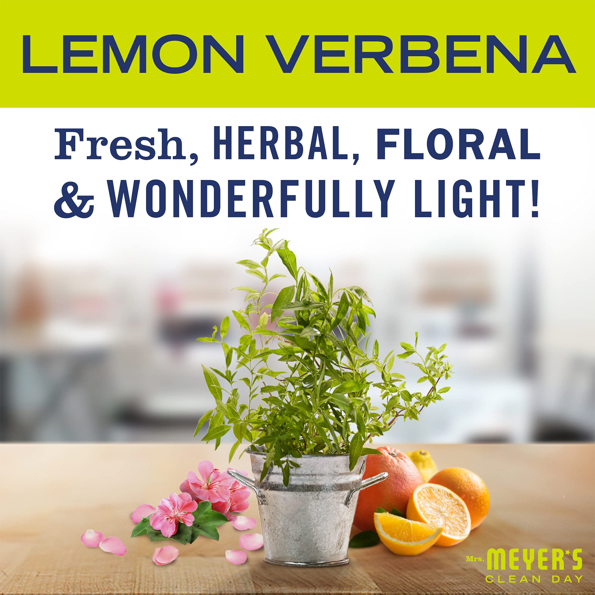 Mrs. Meyer's Clean Day Lemon Verbena soap foam demonstrates gentle lather for busy hands