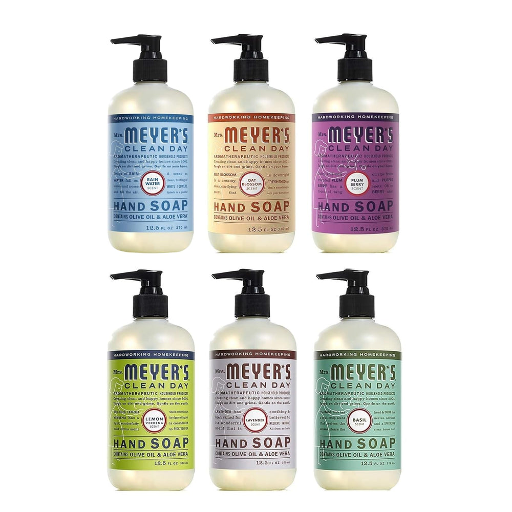 Mrs. Meyer's Clean Day Lavender hand soap bottle with pump for daily cleansing and fragrance.