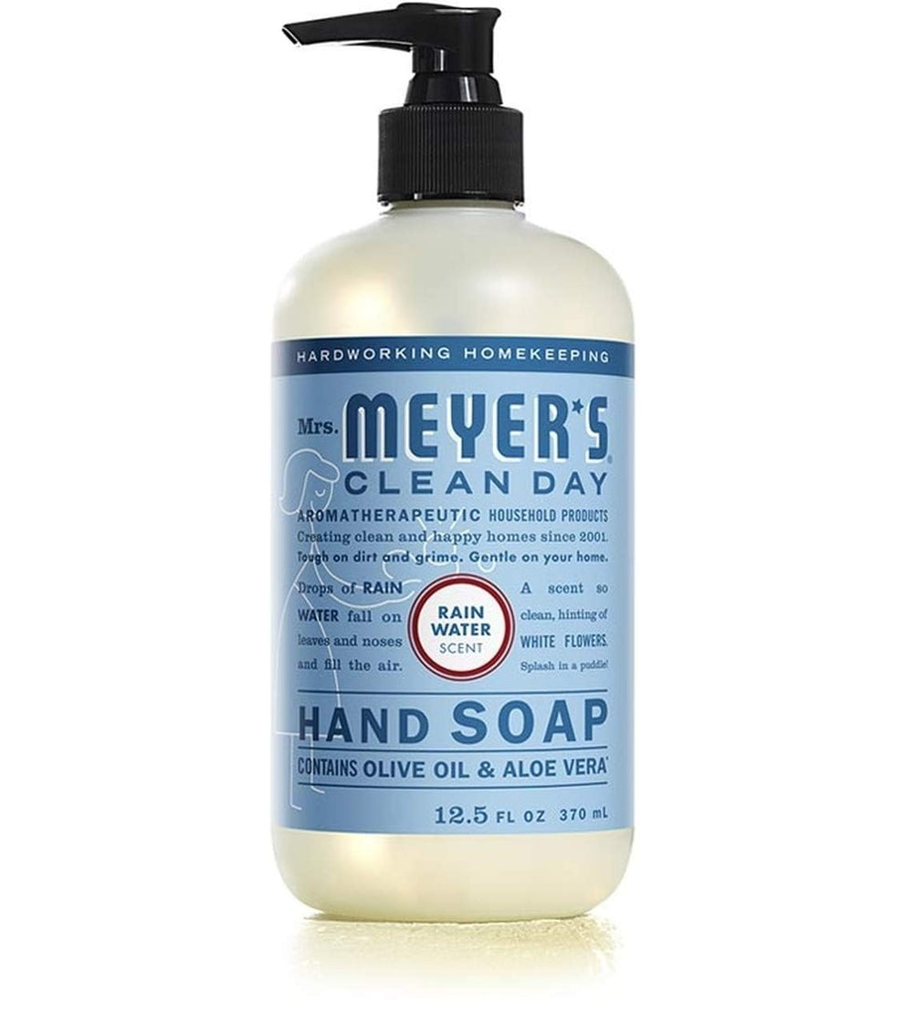 Mrs. Meyer's Clean Day Oat Blossom hand soap bottle soothing fragrance.