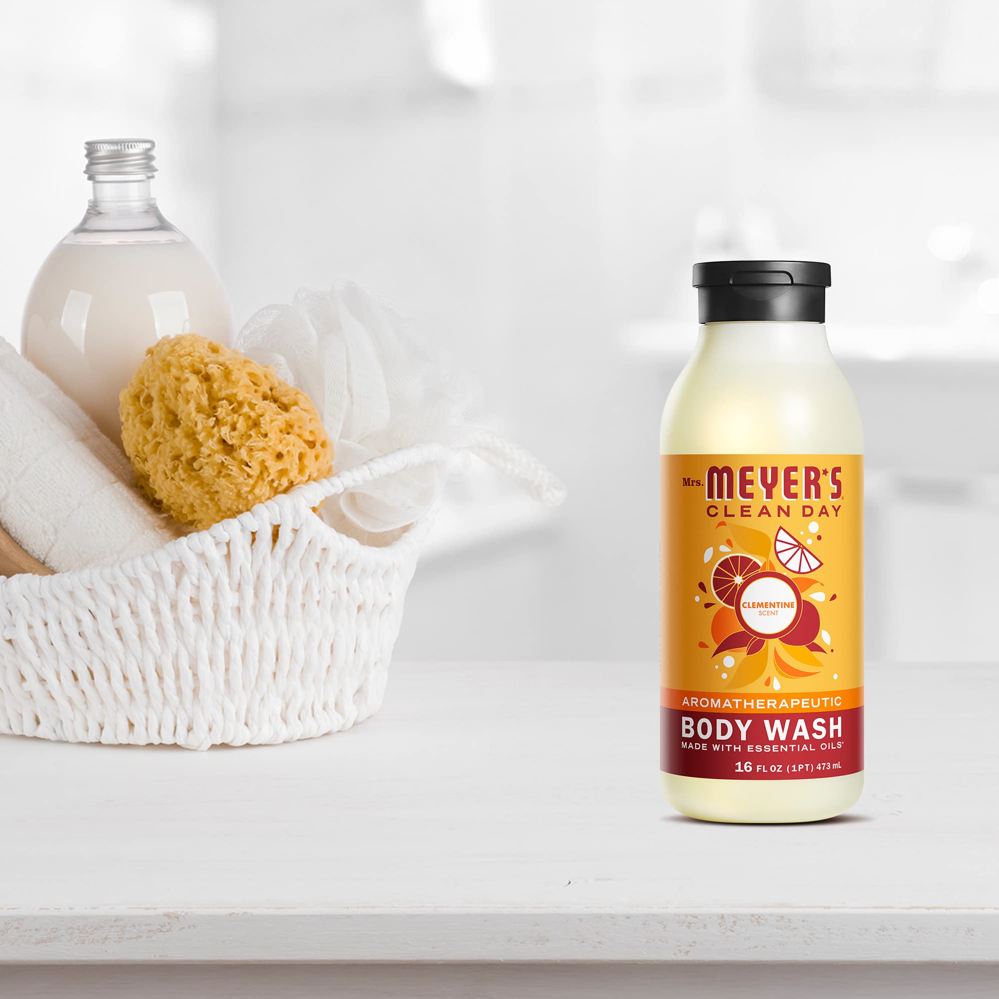 Sulfate-free formula bottle with citrus scent for refreshing morning cleanse.